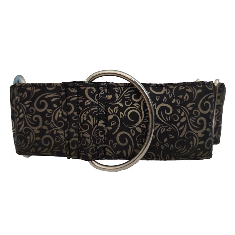 martingale11 Martingale halsband zwart/goud sierlijk maat S - Afbeelding 1