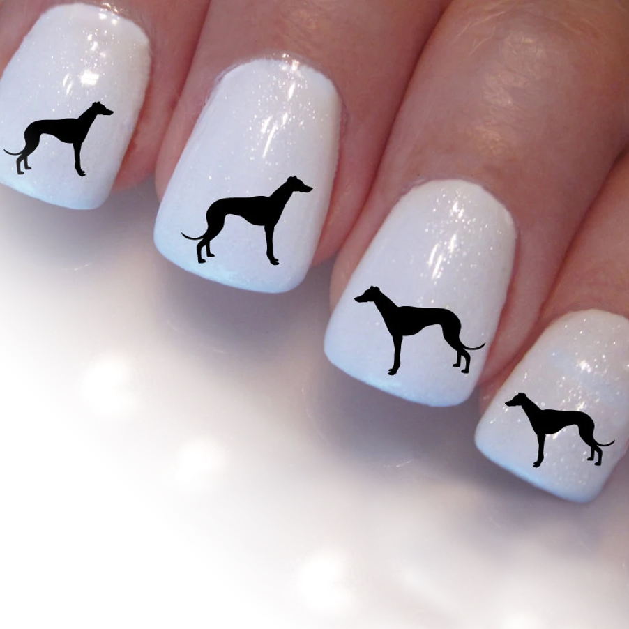 nails_large_greyhound Nagelstickers Windhond - Afbeelding 1
