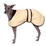 Windhonden winterjas quilted beige